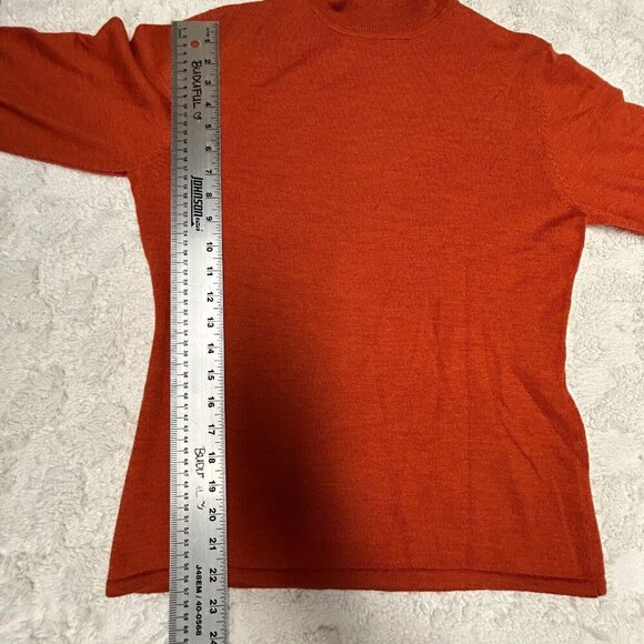 Pursuits. ltd Fine Italian Merino Wool Turtleneck Sweater Womens Small Orange - Picture 8 of 10